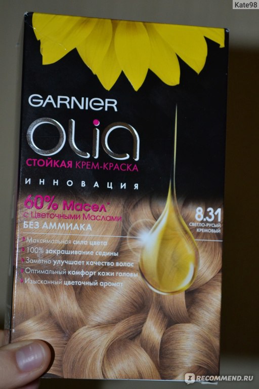 Garnier стойкая крем-краска для волос olia без аммиака оттенок 8 0