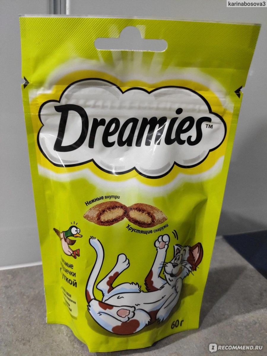 Лакомство для взрослых кошек Dreamies С уткой - «Лакомство с любимым ...