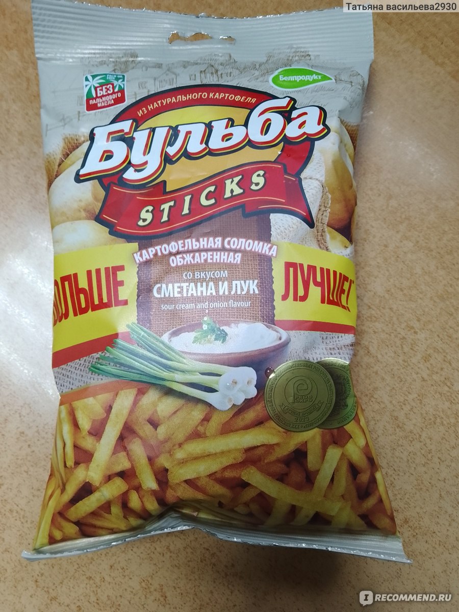 Соломка Бульба Sticks Картофельная со вкусом сметаны и лука - «Слишком  много химозы во вкусе, потом ничем ее не запить» | отзывы