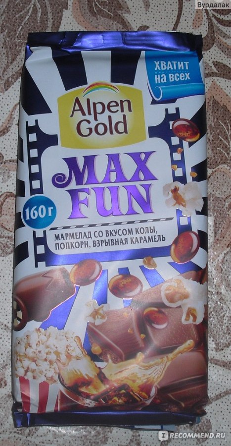 Max fun шоколад калорийность