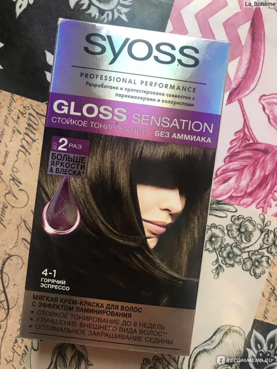 Краска для волос syoss gloss sensation тон 1-1 черный кофе