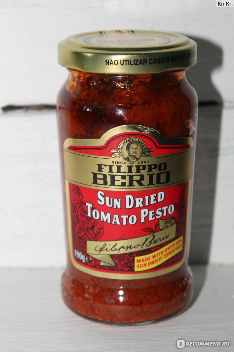 Соус Filippo Berio Sun Dried Tomato Pesto - «Вкусная добавка к пасте,  тостам и салатам. Песто с вялеными томатами от Filippo Berio с легкостью  добавит ту самую 