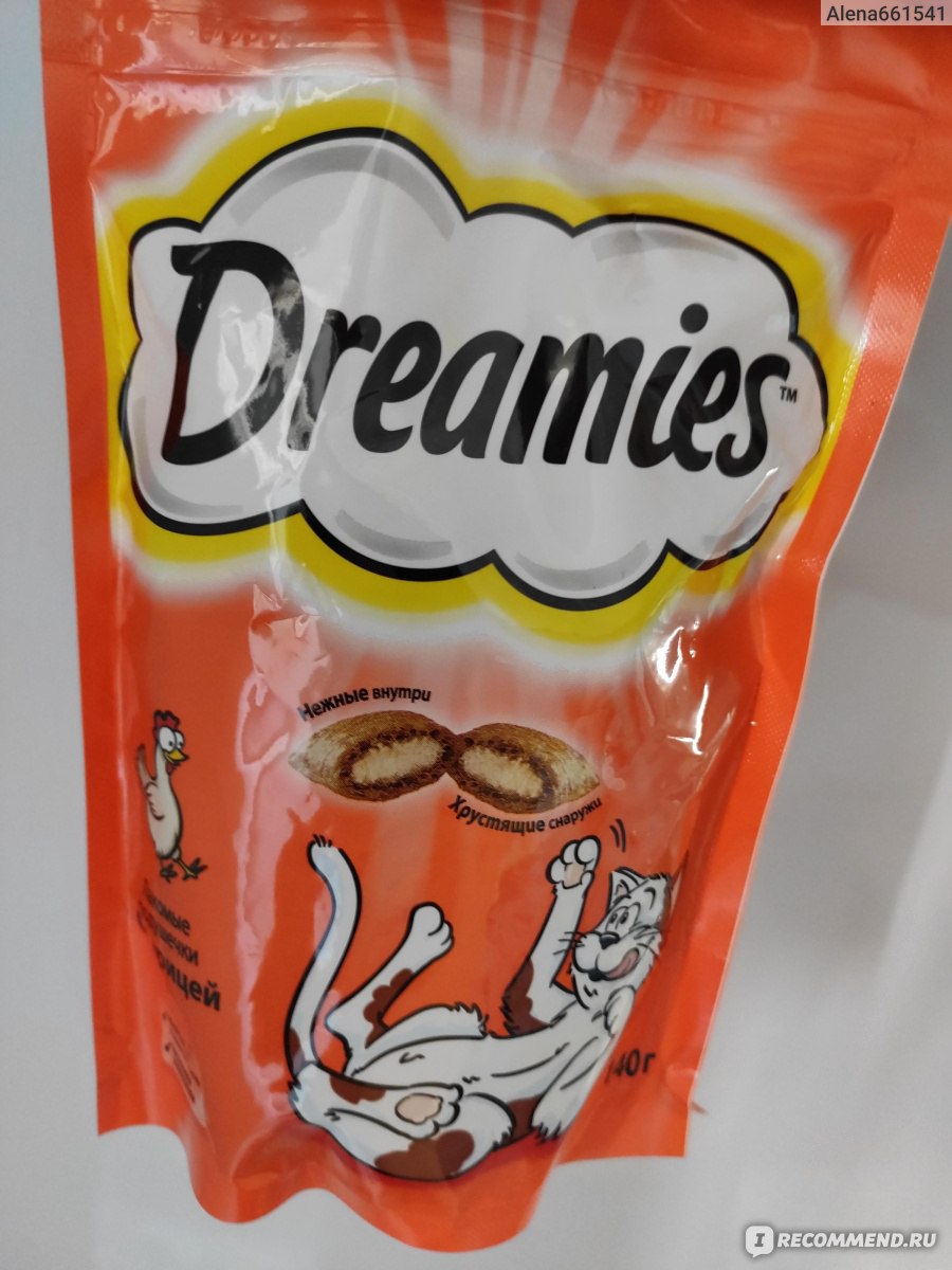 Корм для кошек Dreamies Лакомые подушечки с курицей - «Подушечки с ...