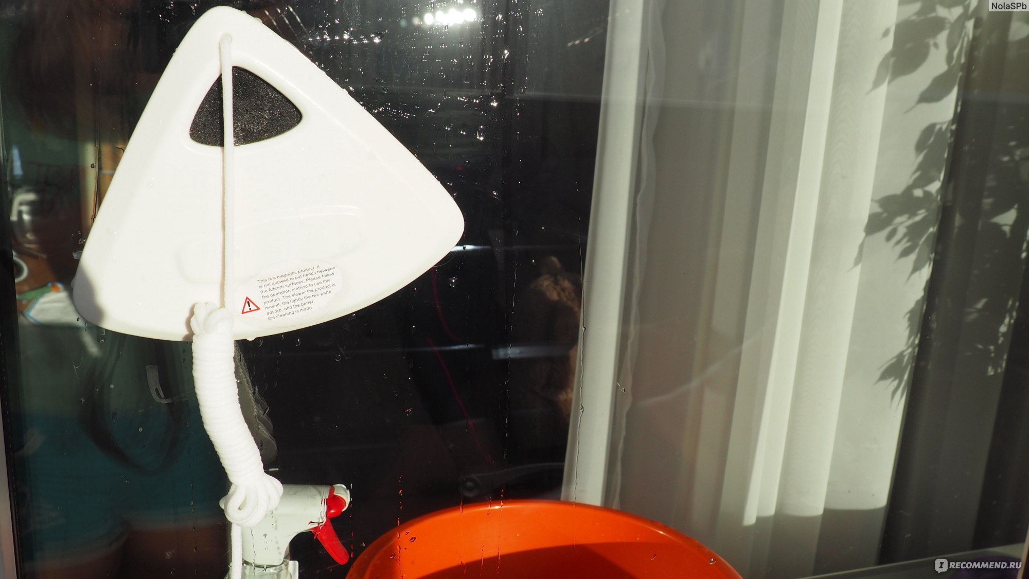 Магнитная щетка для мытья окон Anhichef двухсторонняя фото