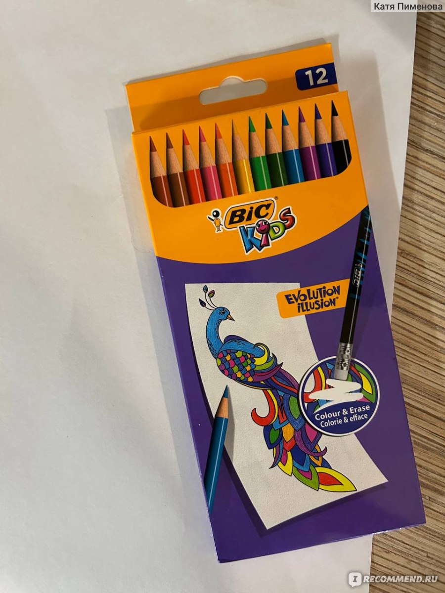 Цветные карандаши Bic Kids Evolution Illusion - «Цветные карандаши Bic ...