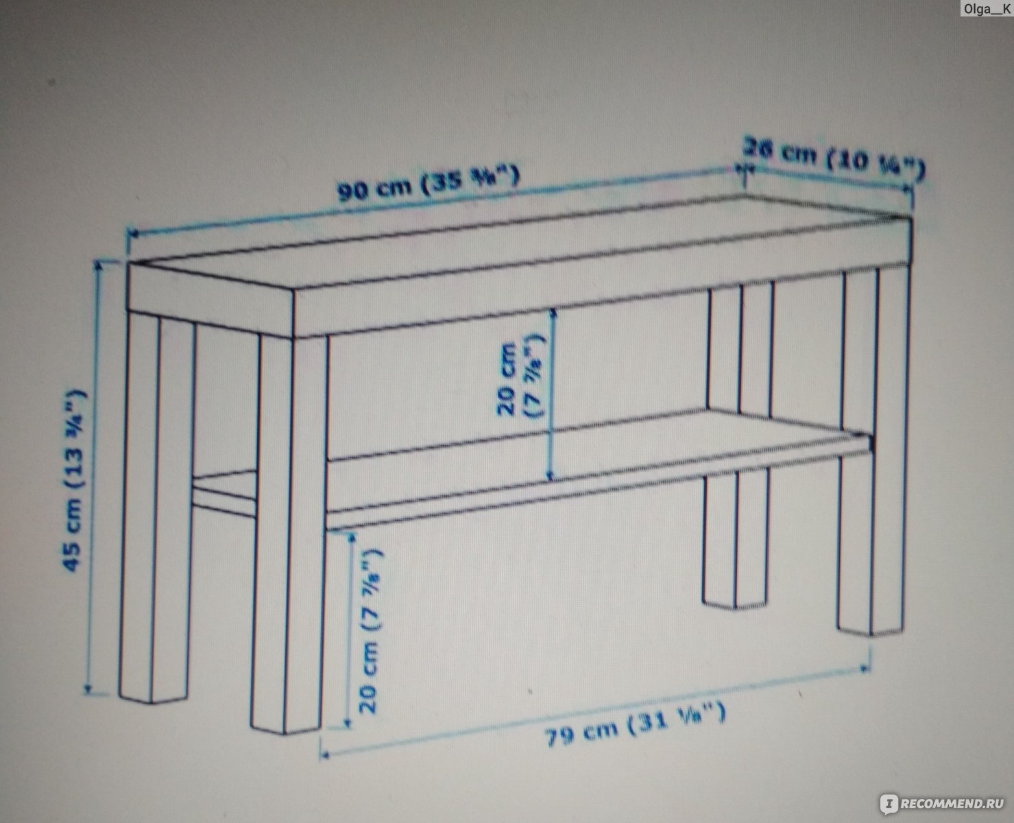Габариты столика ЛАКК
