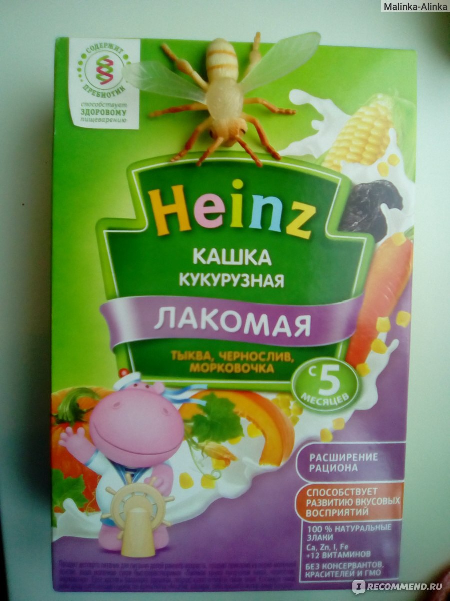 Heinz лакомая каша кукурузная тыква чернослив морковочка