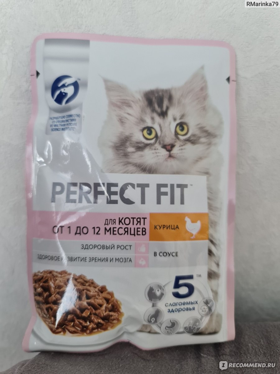 Корм для кошек Perfect Fit Для котят от 1 до 12 месяцев курица - «Корм для  котёнка. » | отзывы