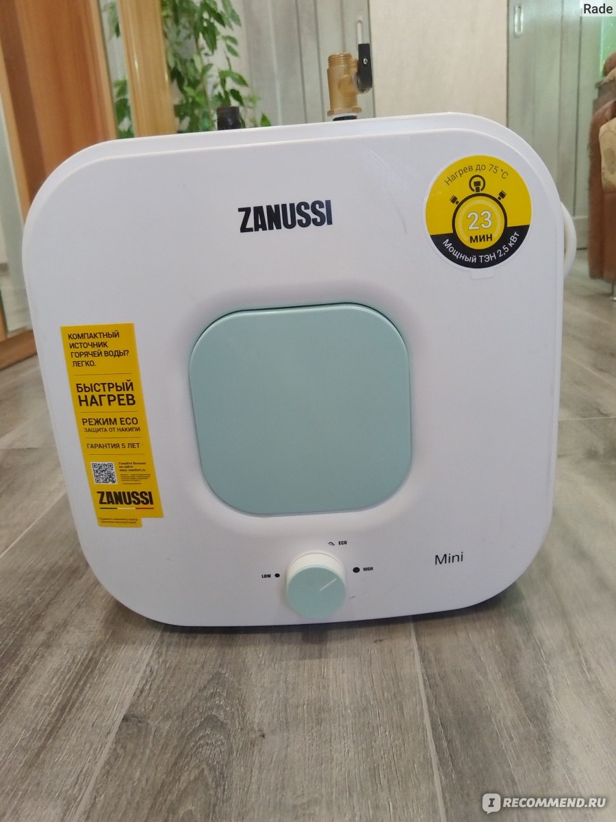 Водонагреватель накопительного типа Zanussi ZWH/5 15 Mini U - «Нагревает  воду за 20-30 минут. Отличный вариант для семьи из двух-трех человек.» |  отзывы