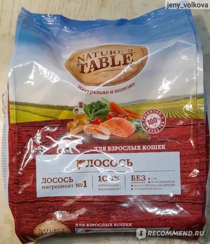 Корм для кошек Nature`s Table Сухой, для взрослых кошек. Лосось ...