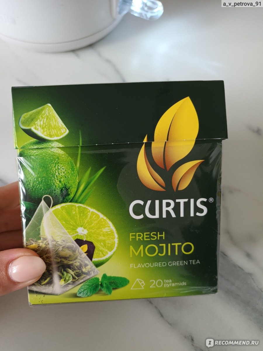 Чай Curtis зеленый листовой "Стробери Мохито" - «Очень вкусный» | отзывы