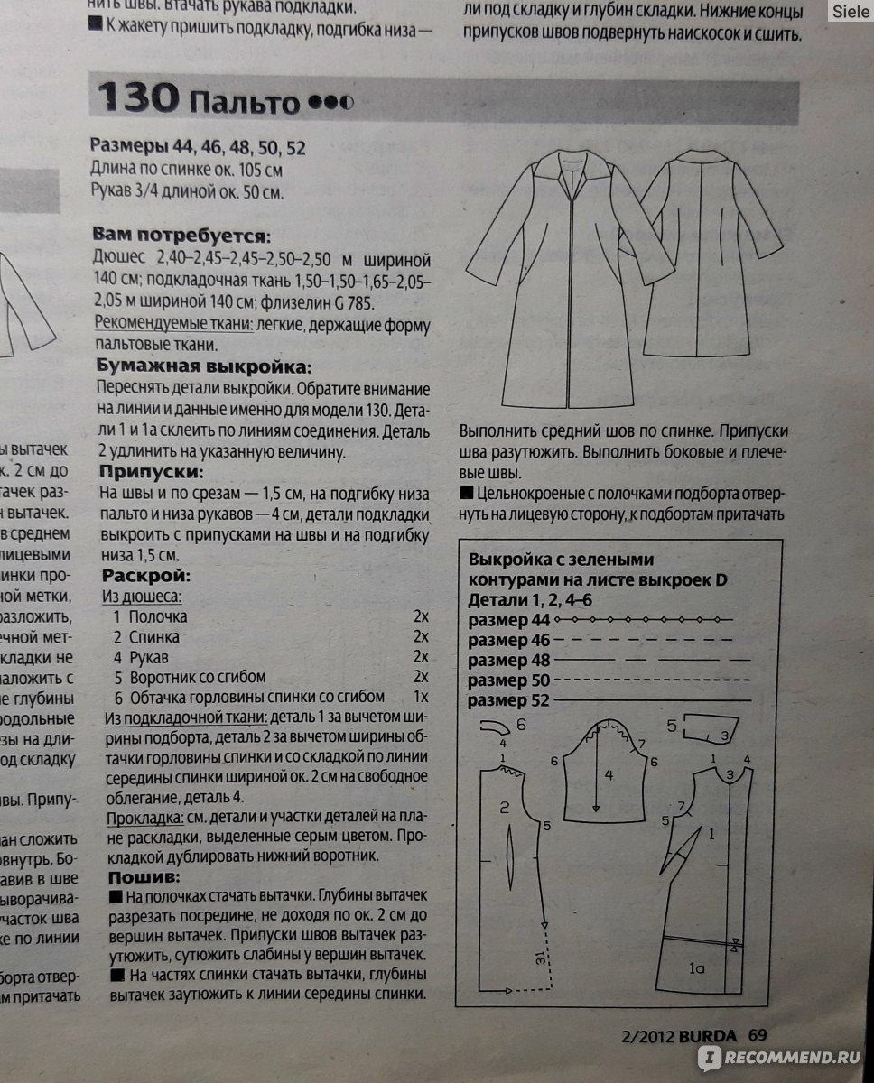 Как работать с выкройками Burda: инструкция для начинающих