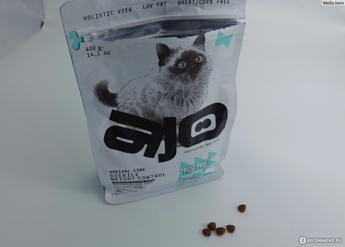 Корм для кошек AJO Cat Sterile Weight Control сухой полнорационный корм для  стерилизованных кошек контроль веса - «Новый корм для стерилизованных  кошечек» | отзывы