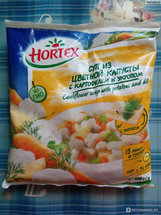 Hortex суп из цветной капусты с картофелем и укропом