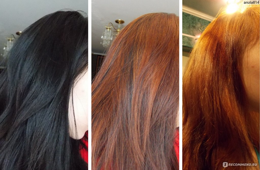 Из темного в рыжий без осветления фото до и после
