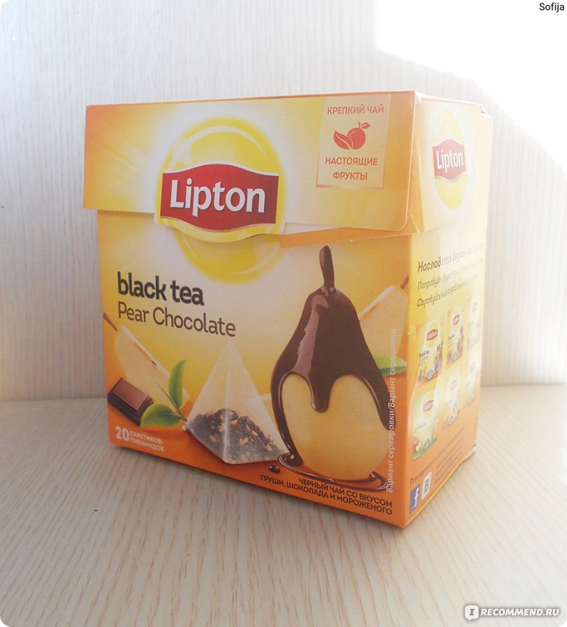 Чай в пирамидках Lipton Pear Chocolate со вкусом груши, шоколада и ...