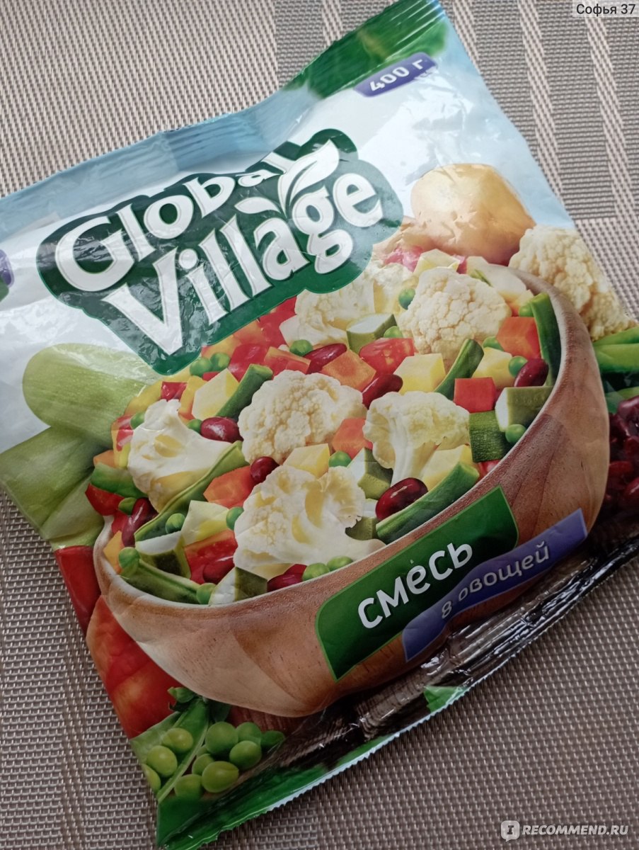 Смесь овощная Global Village 8 овощей - «Овощная смесь 🍲 из Пятерочки.  Состав, внешний вид и что из нее можно приготовить. Делюсь рецептом быстрой  запеканки на сковороде.» | отзывы