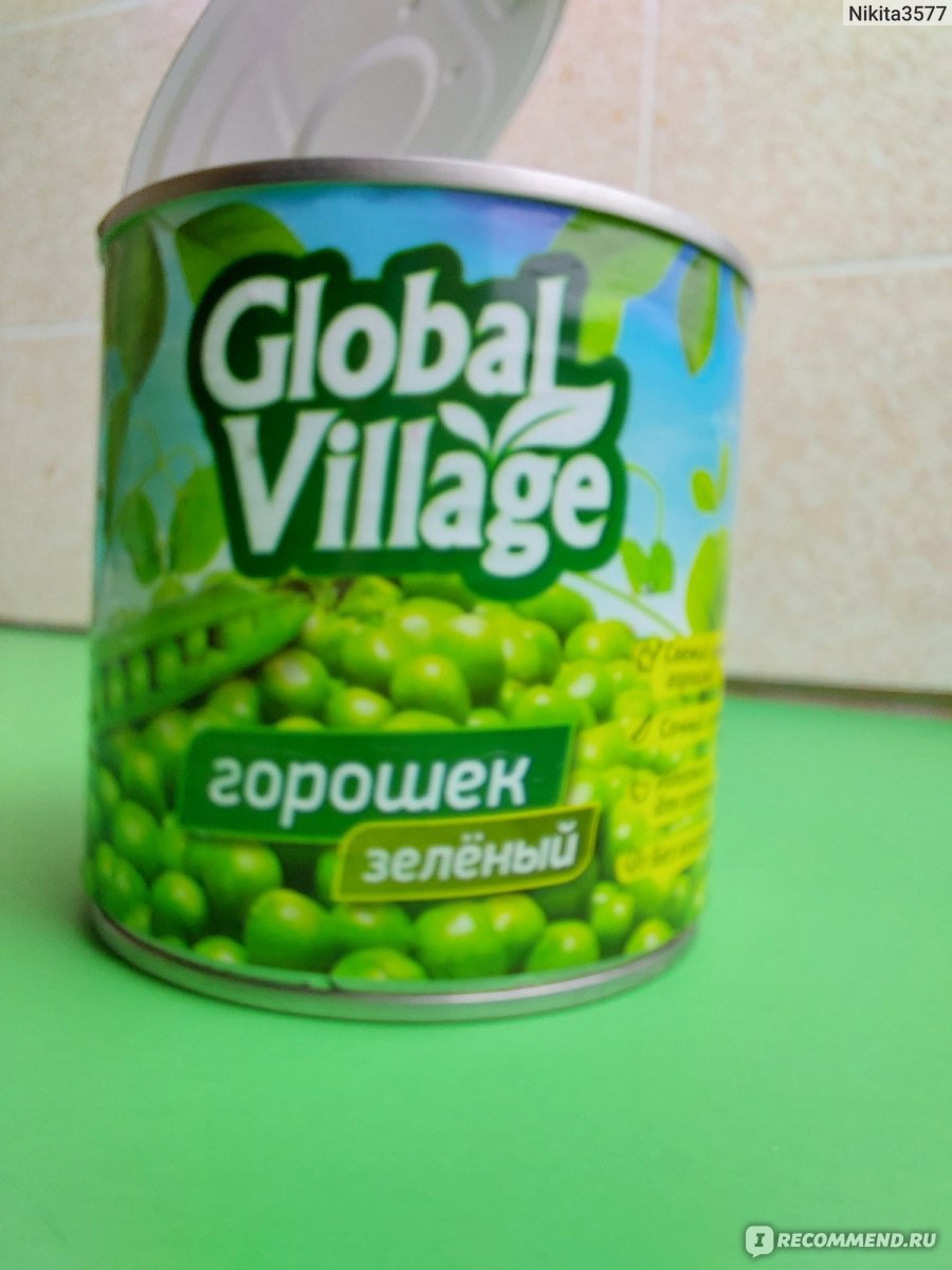 Горошек зеленый консервированный Global Village - «Вкусный отборный горошек  мозговых сортов» | отзывы