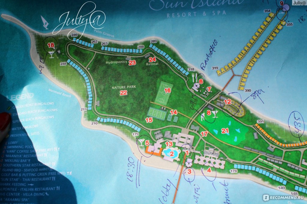 Sun island resort spa карта отеля