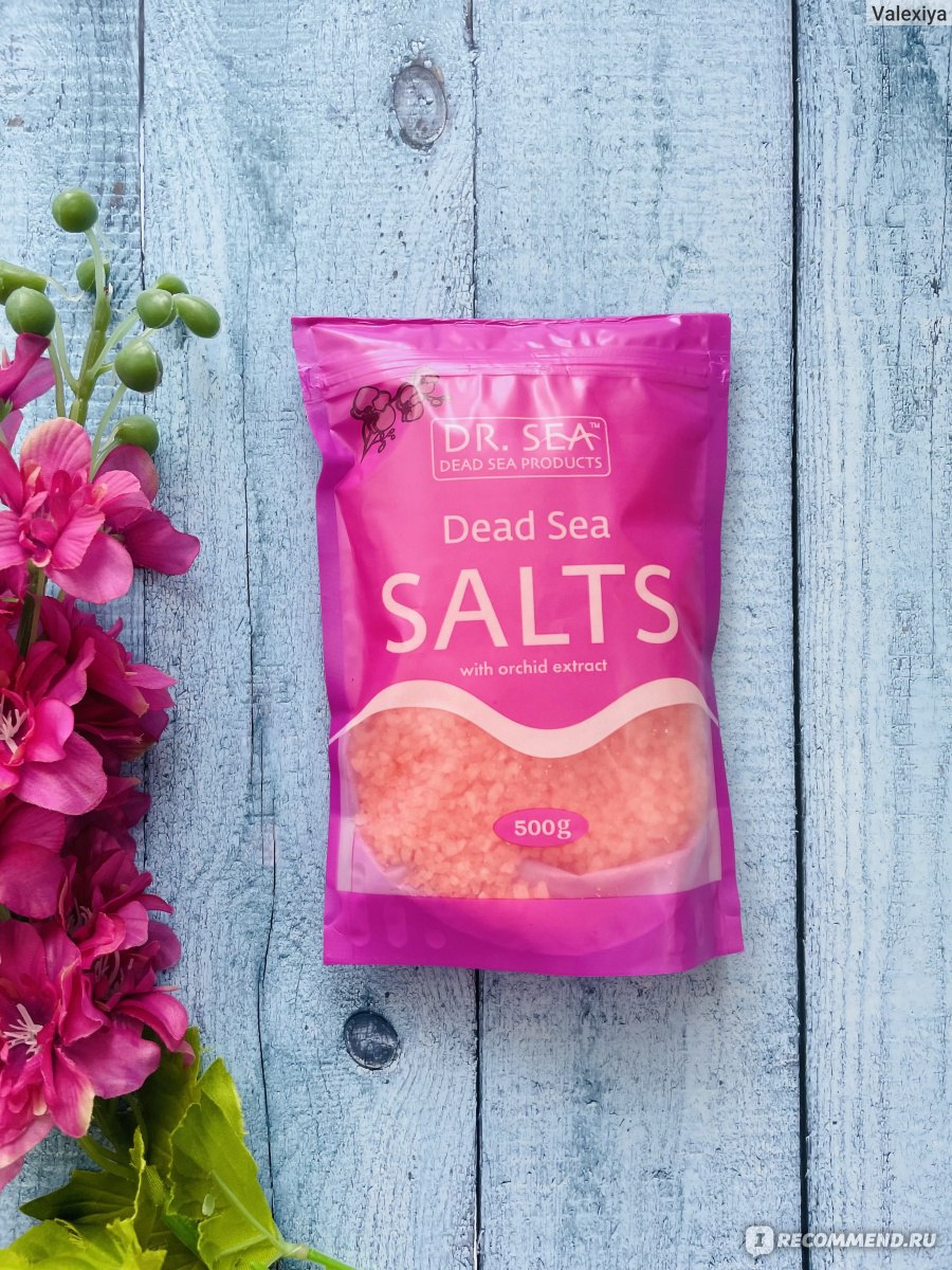 Соль Мертвого моря натуральная Dr. Sea обогащенная экстрактом орхидеи (Dead  Sea Salt with orchid extract) - «Пол кило удовольствия! 🌺 Красивая цветная  соль для ванны с цветочным ароматом из Израиля! 🌺» | отзывы