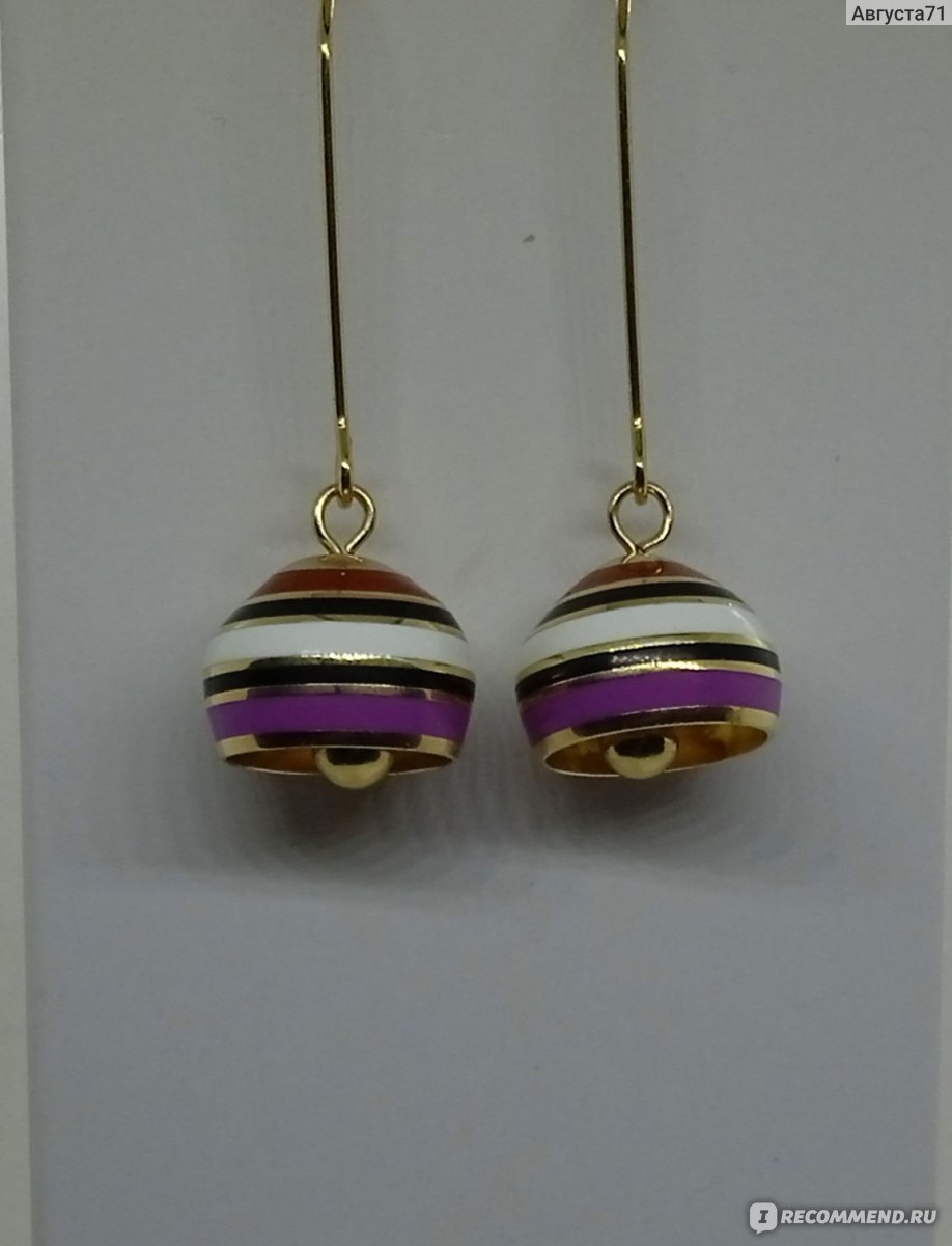 Серьги Aliexpress VAROLE Colorful Enamel Individuality Round Bells Dangle Earrings Gold Color Drop Earrings Fashion Jewelry For Women Brincos фото