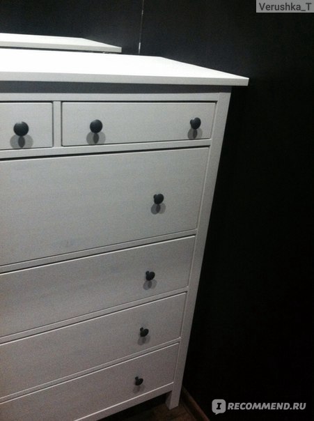 Hemnes хемнэс комод с 2 ящиками белая морилка 54x66 см