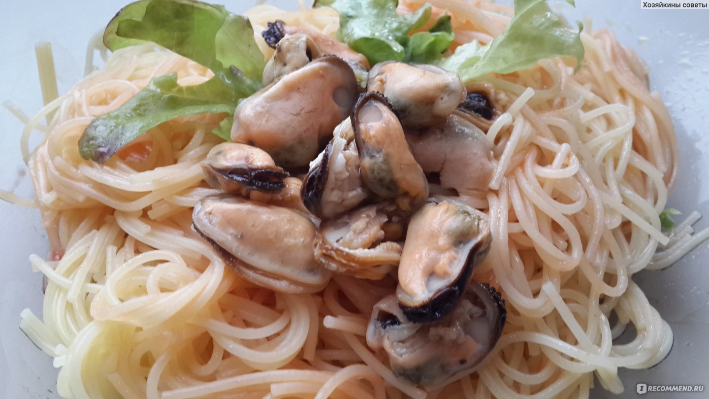 Step-by-step recipe with photos of spaghetti with seafood - cook with Federici