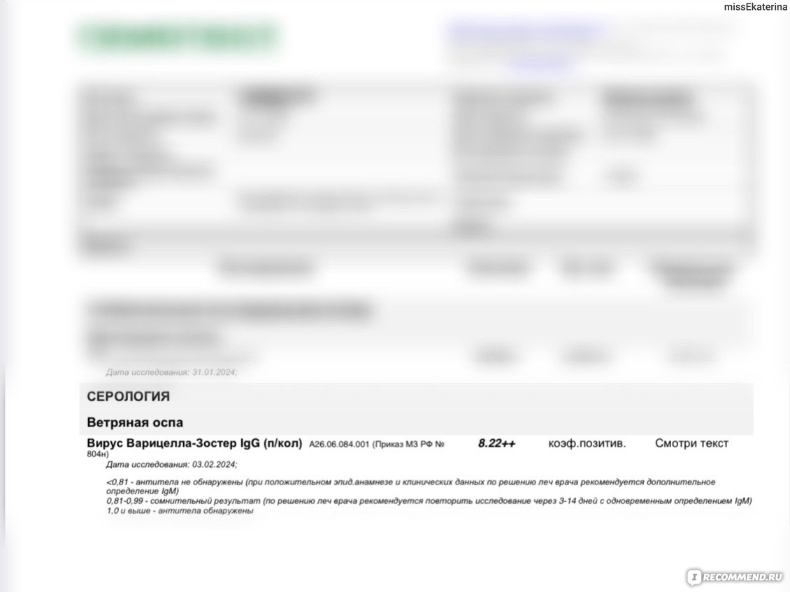 Анализ крови на антитела класса IgG к вирусу ветряной оспы и опоясывающего  лишая - «Наслушалась ужасов про ветрянку у взрослых, решила сдать тест на  антитела. Теперь мне стало чуточку спокойнее…» | отзывы