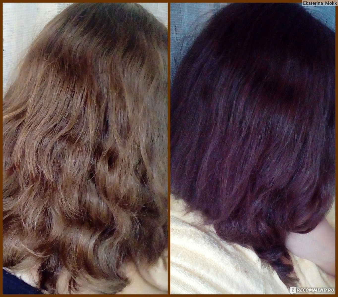 Оттеночный шампунь на темные волосы до и после