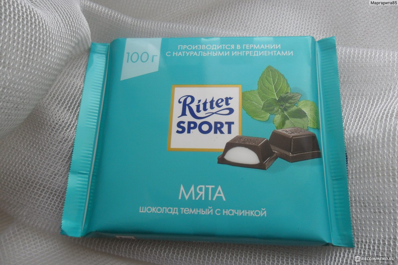 Мятный шоколад Риттер спорт