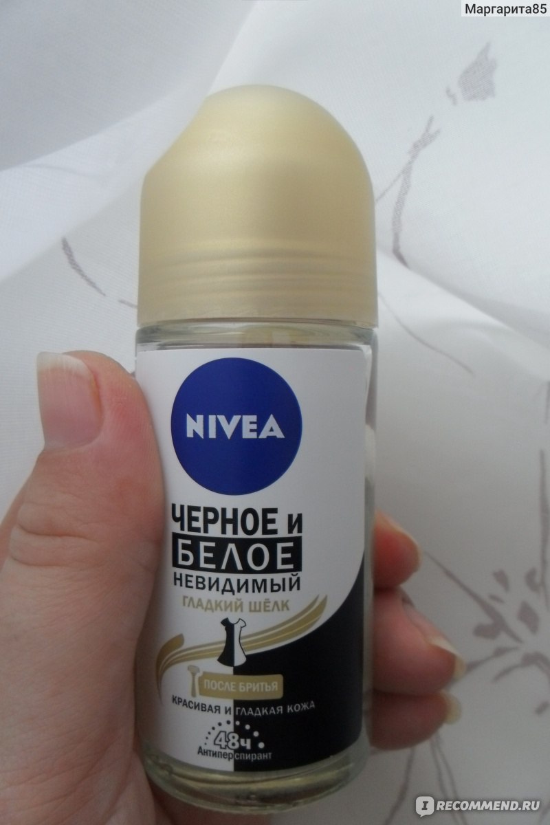 Дезодорант-антиперспирант NIVEA Шариковый Черное и Белое. Невидимый гладкий шелк фото