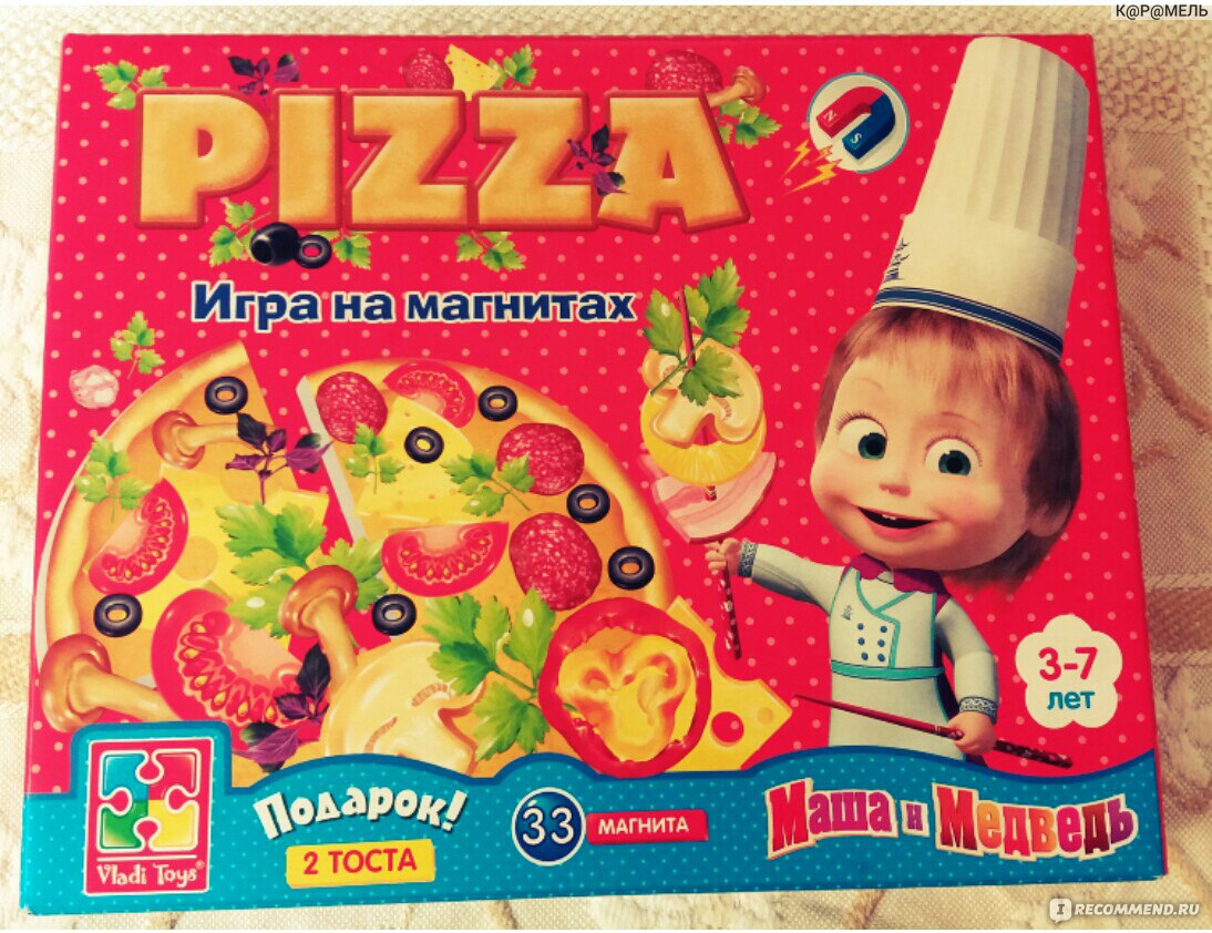 Vladi Toys Игра на магнитах PIZZA Маша и Медведь - «Аппетитная игра,  которая увлечет вашего ребенка надолго.» | отзывы