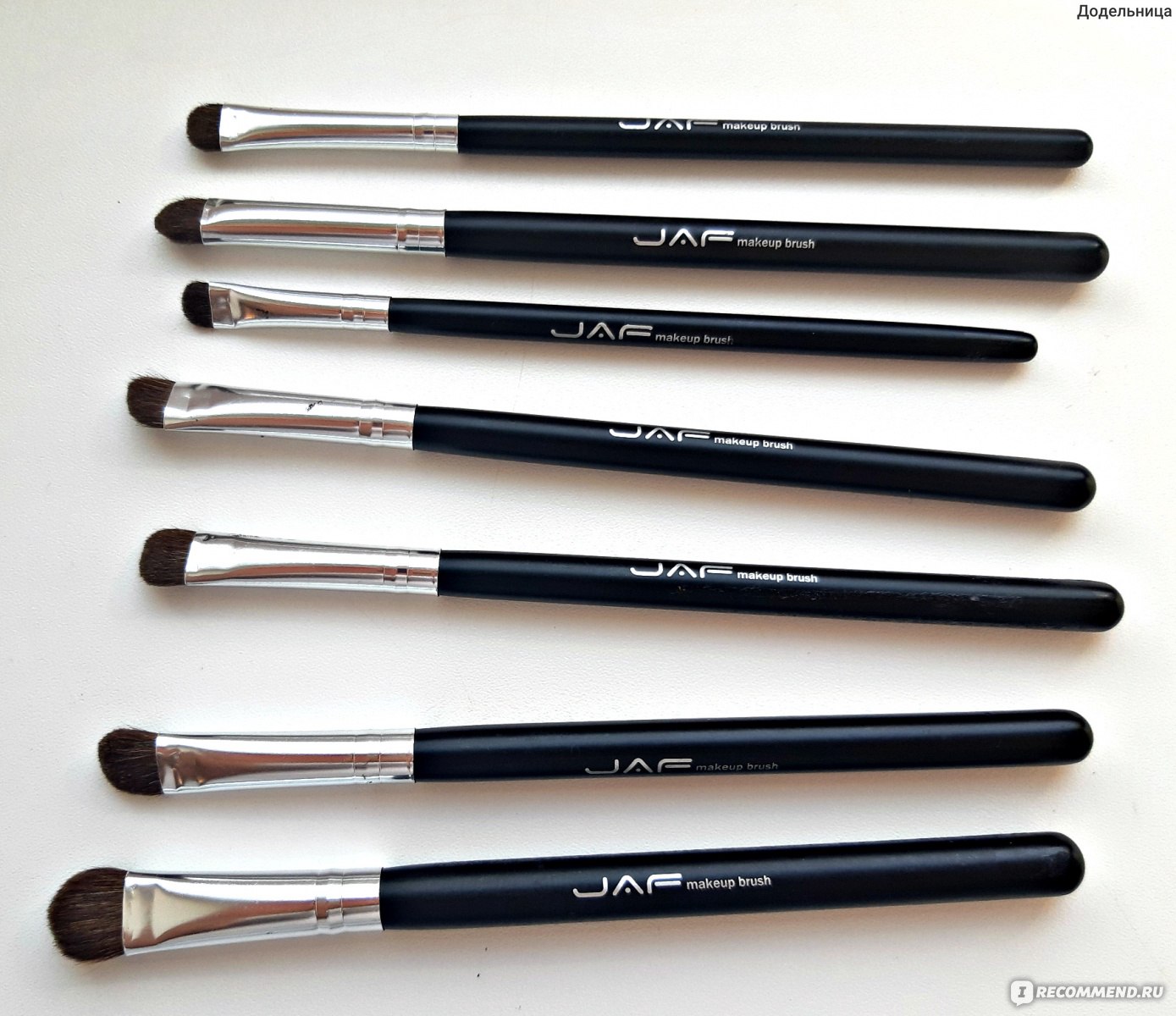 Кисти для макияжа Aliexpress Retail JAF Classic 7pcs Brushes for Makeup  100% Natural Animal Horse Pony Hair Eye Makeup Brush Set JE07PY - «Кисти  для макияжа JAF - маст хэв с алиэкспресс,