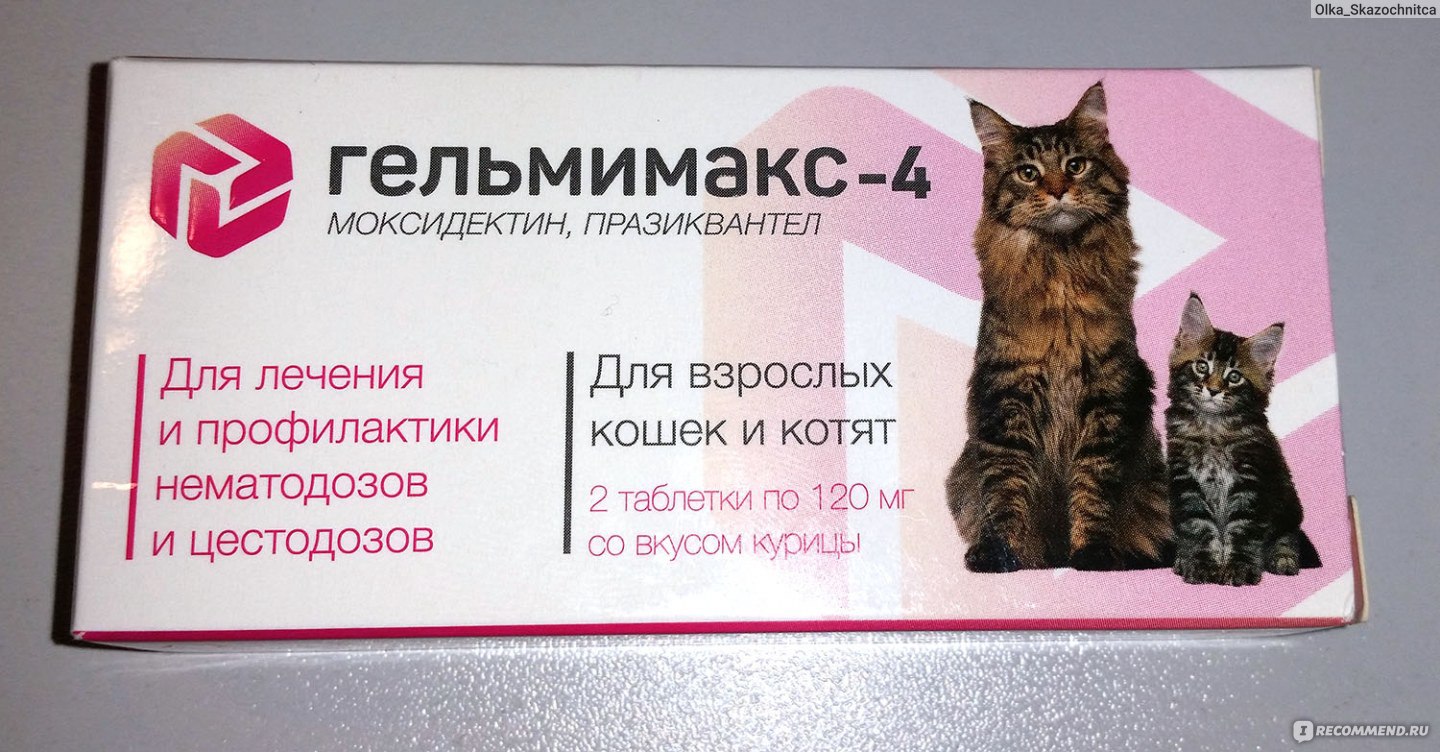 Лекарство от глистов для кошек Гельмимакс