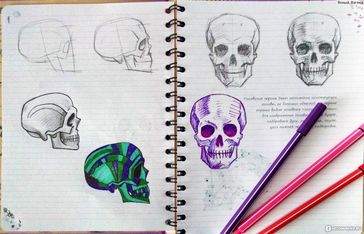Рисунки для скетчбука череп