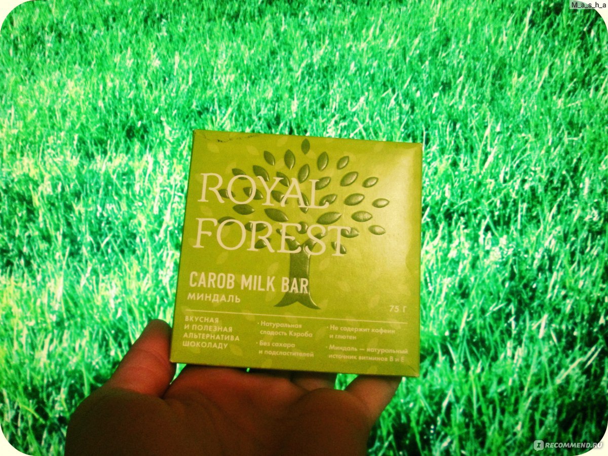 Шоколад из кэроба – миндаль Royal Forest 75 г