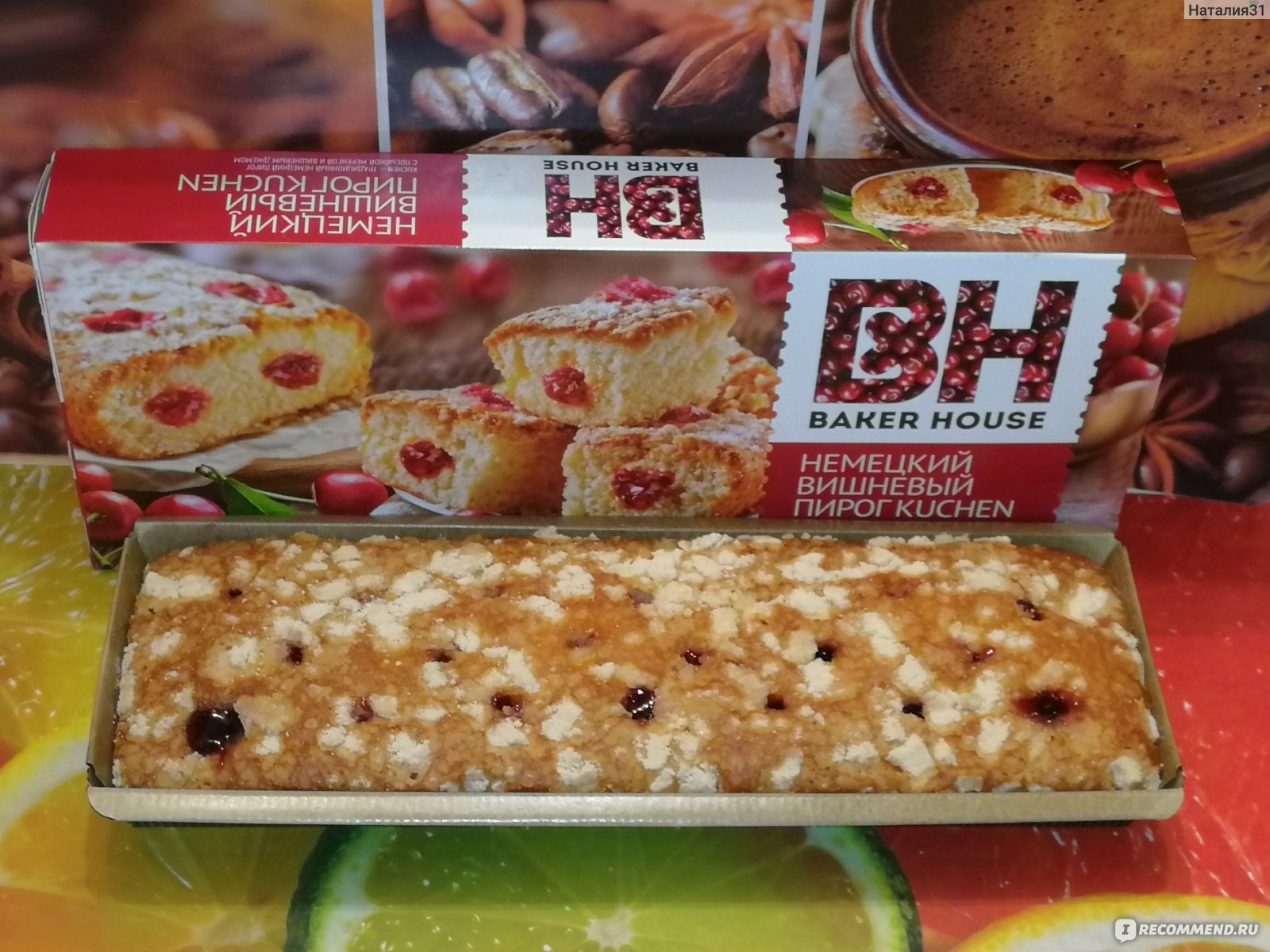 Пирог Baker House немецкий вишневый Kuchen - «Нежнейший бисквит с вишневым  джемом и хрустящей посыпкой из крошки безе. Ещё одна вкуснятина от Baker  House! (фото, состав)» | отзывы