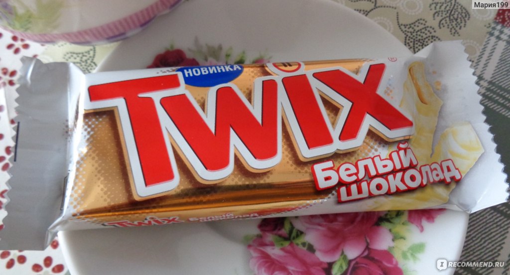 Twix белый, шоколадный батончик 55 г