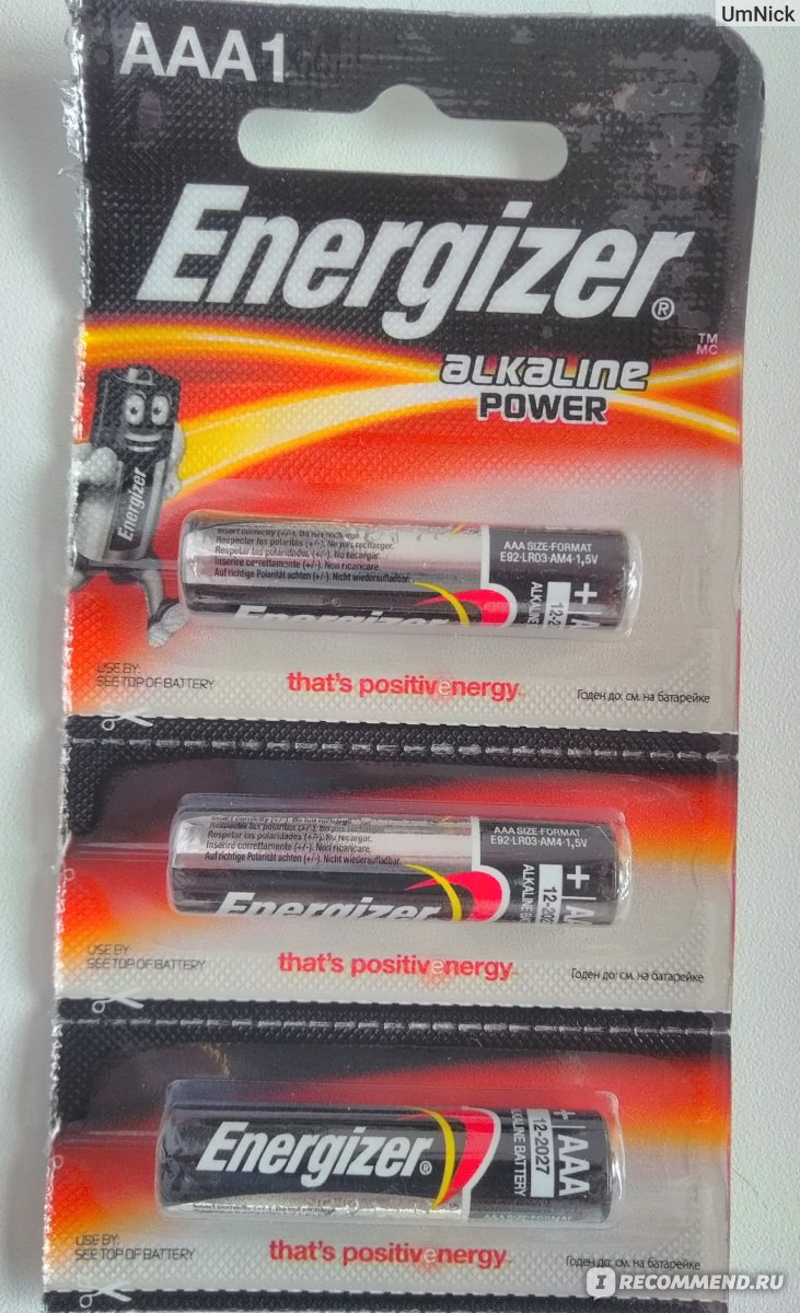 Батарейки Energizer AAA1 alkaline power - «