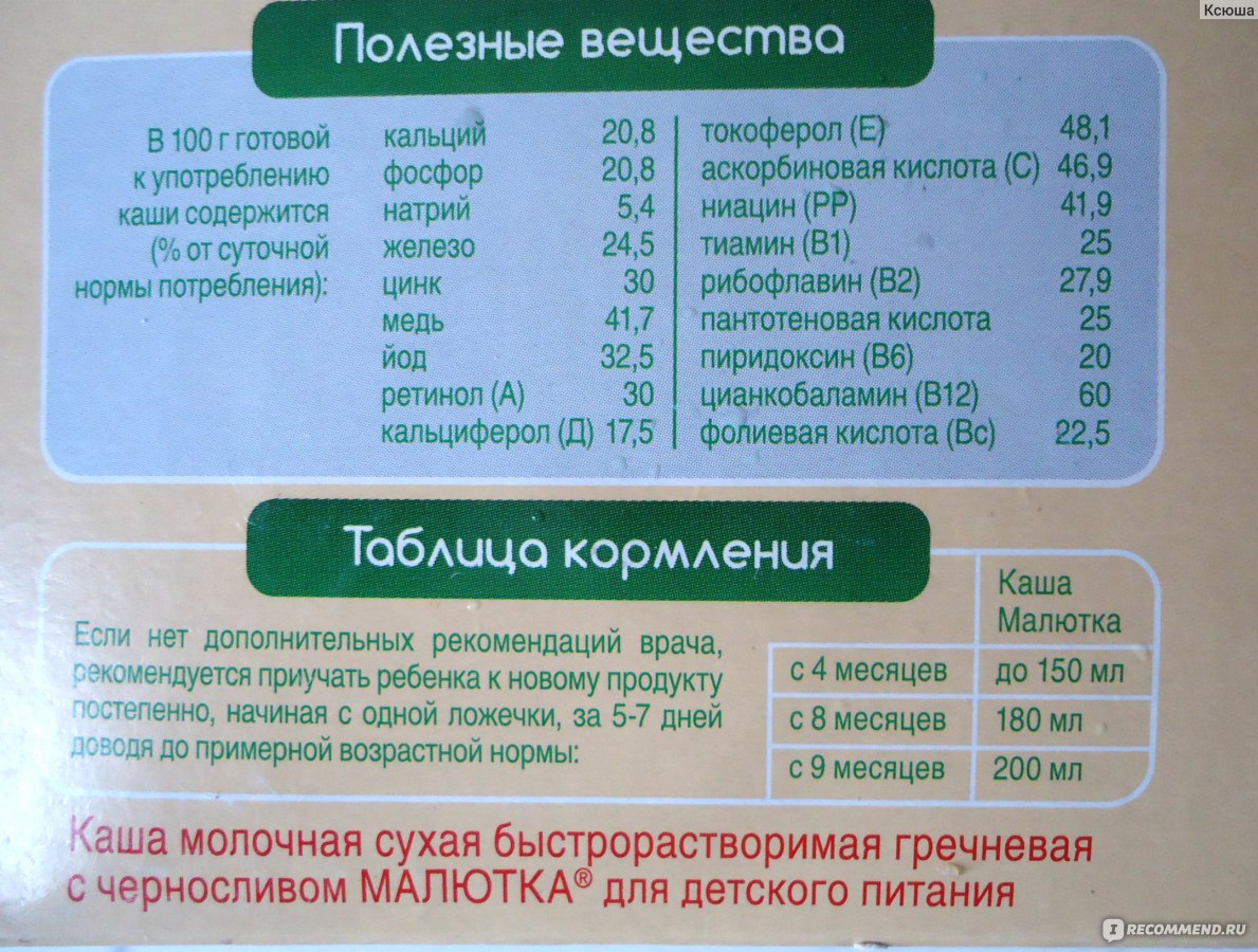 Как приготовить гречневую кашу малютка