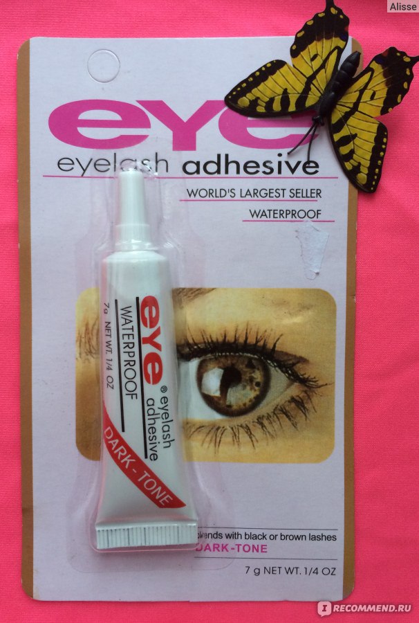 Клей для приклеивания ресниц (пучков) EYE  eyelash adhesive WATERPROOF dark - tone фото