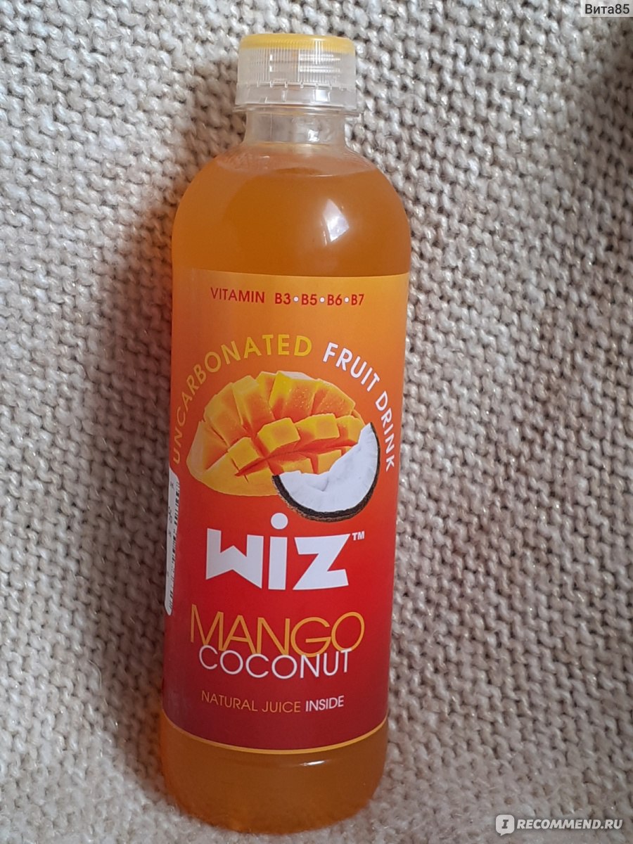 Напиток сокосодержащий Wiz Негазированный Mango Coconut с соком 0.5л ...