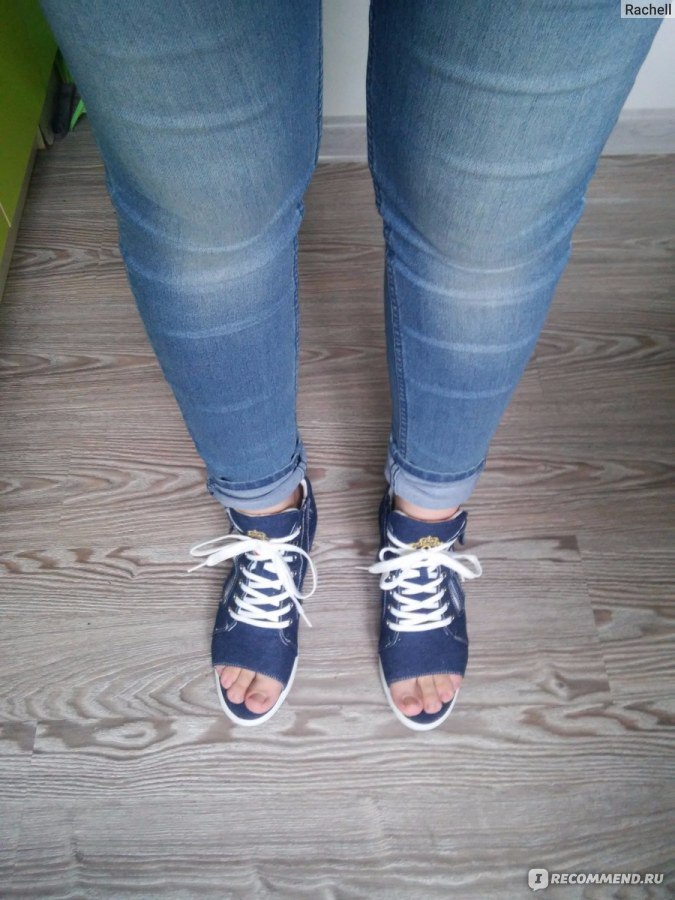 Кеды TAOBAO на танкетке с открытым носом denim р.38 - «Открытые кеды на ...