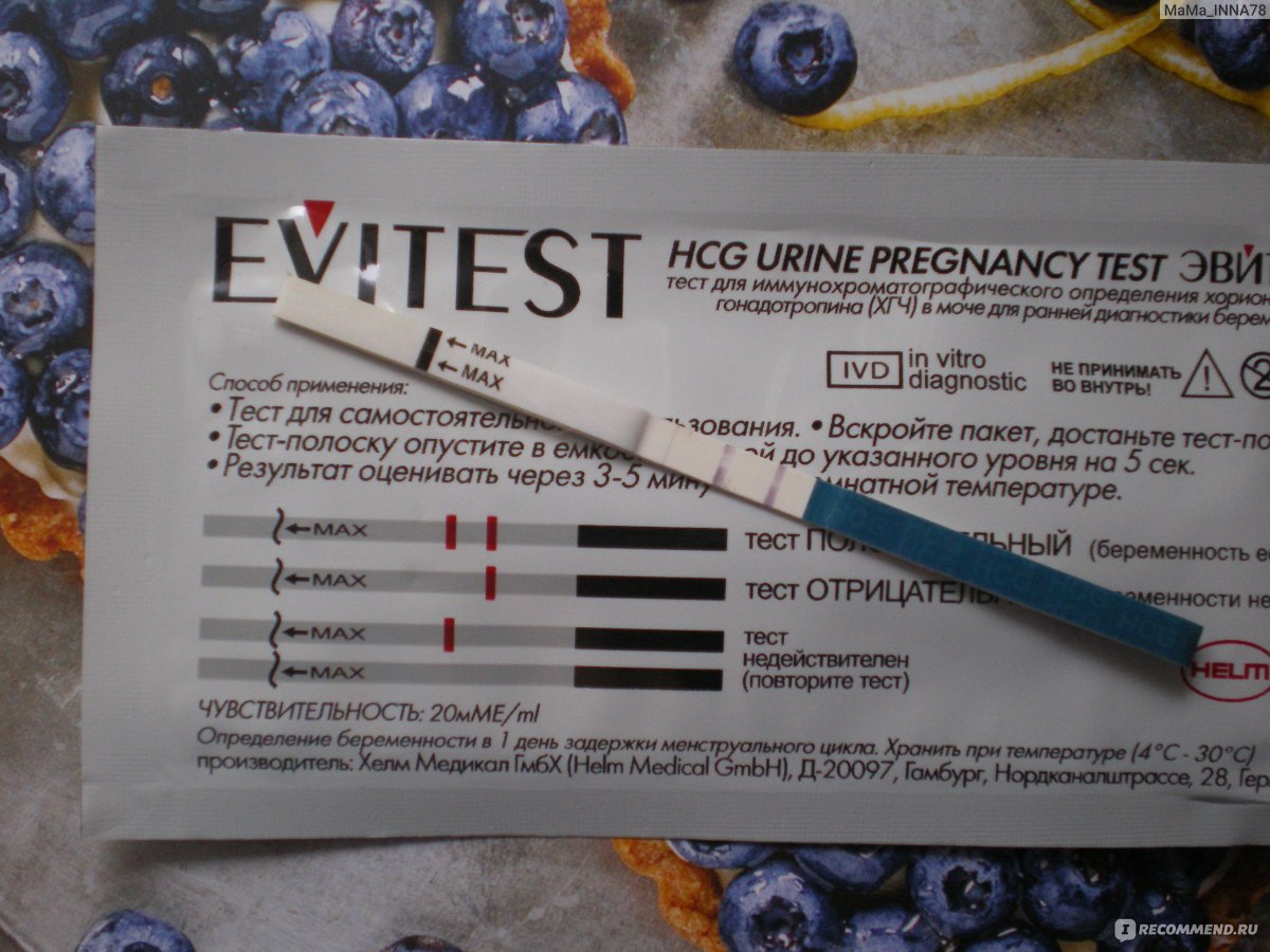 Чувствительность теста на беременность 20