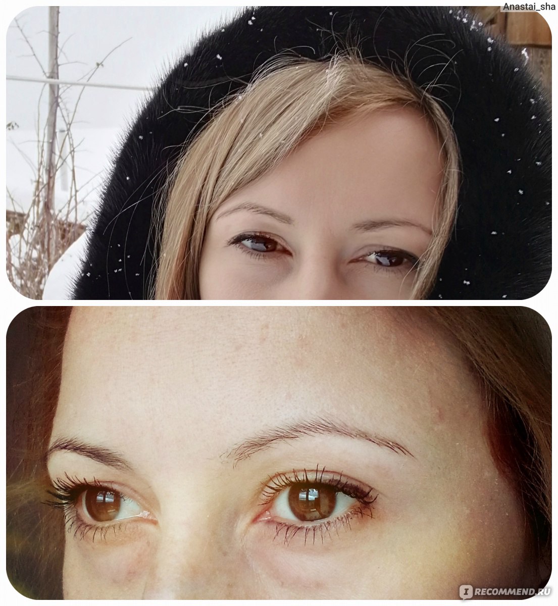 Пудровое напыление бровей для блондинок фото до и после