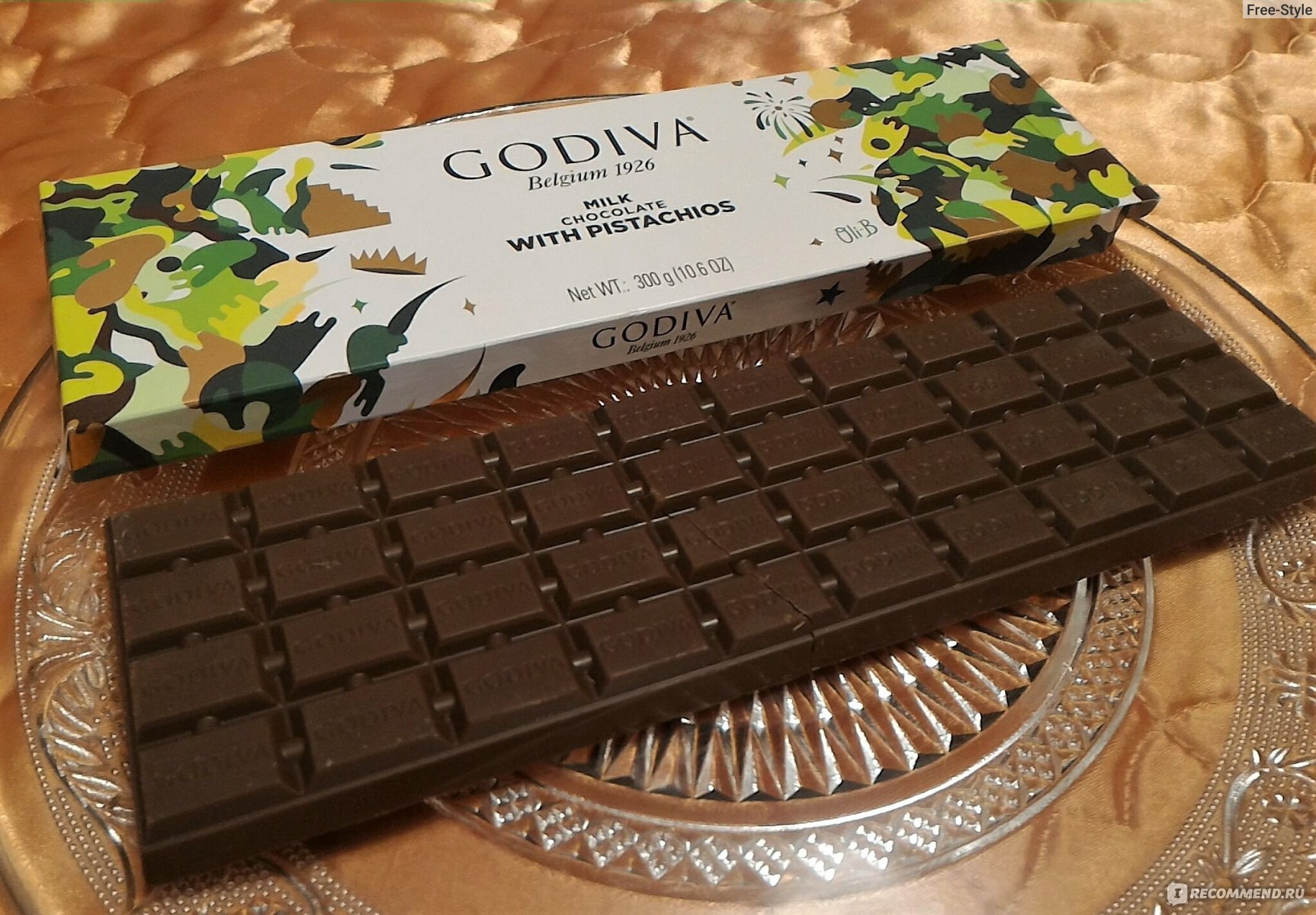 Godiva Belgium молочный шоколад фисташка