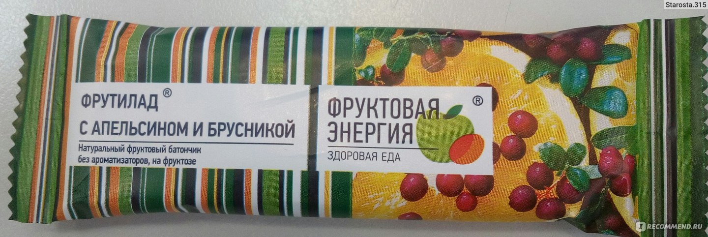 Фруктовый батончик Белое дерево Фрутилад с апельсином и брусникой ...