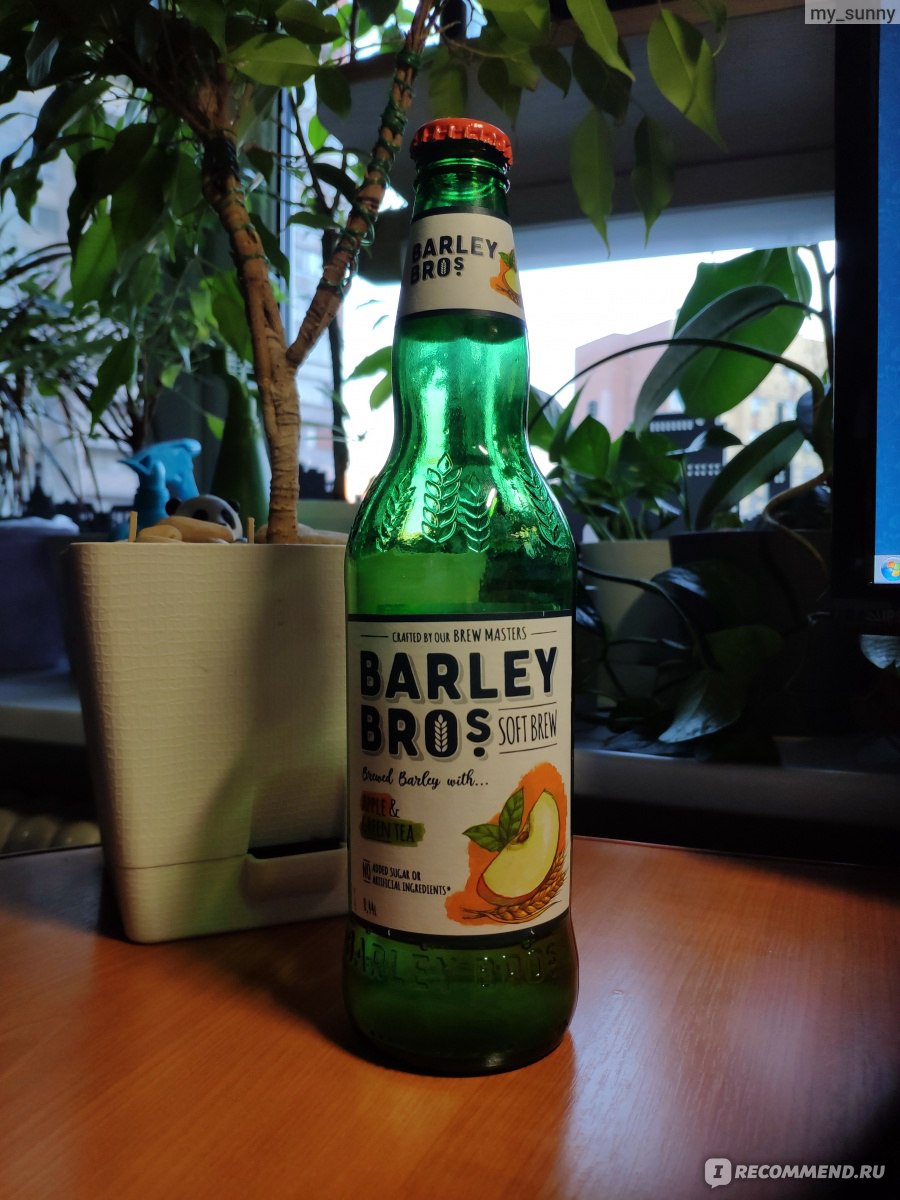 Безалкогольный газированный напиток apple &green tea Barley bros фото