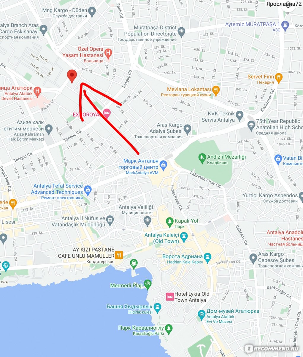 Турецкая ривьера карта