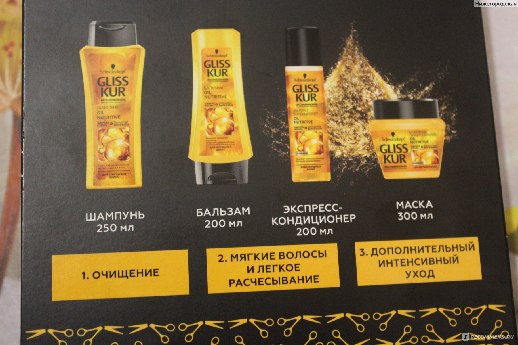 Gliss kur oil nutritive бальзам для длинных секущихся волос